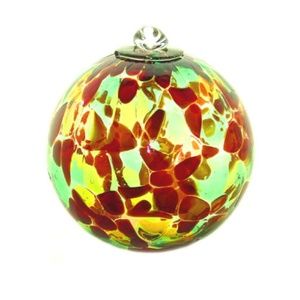 5" New Hand-Blown Autumn Friendship Art Glass Ball